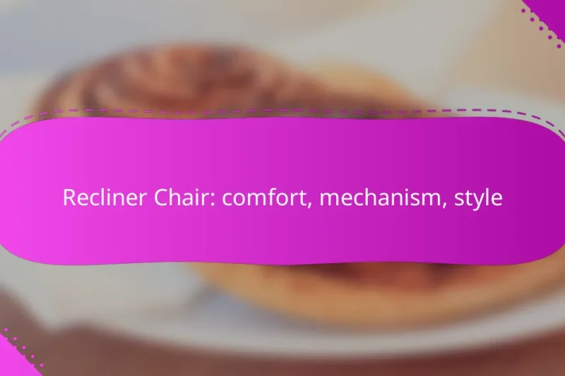 Recliner Chair: comfort, mechanism, style
