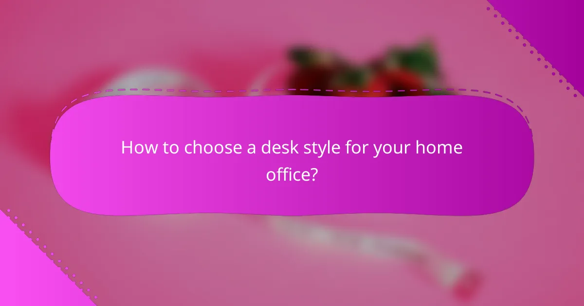 How to choose a desk style for your home office?