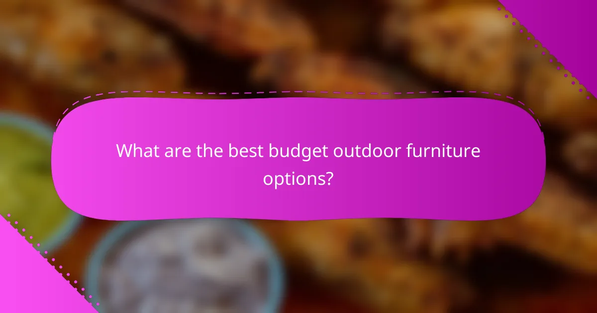 What are the best budget outdoor furniture options?