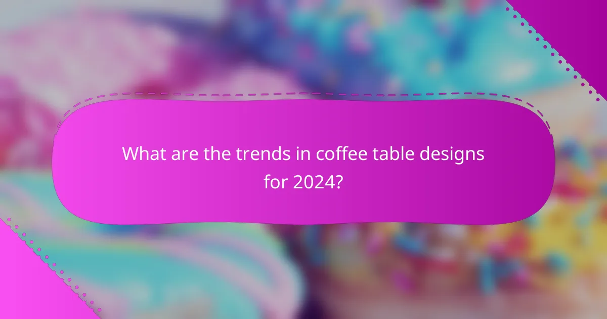 What are the trends in coffee table designs for 2024?
