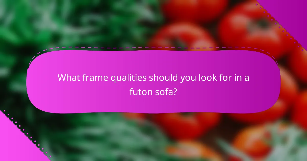 What frame qualities should you look for in a futon sofa?