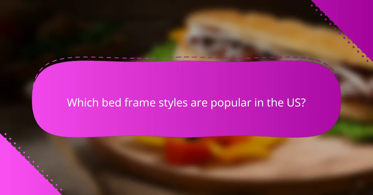 Which bed frame styles are popular in the US?